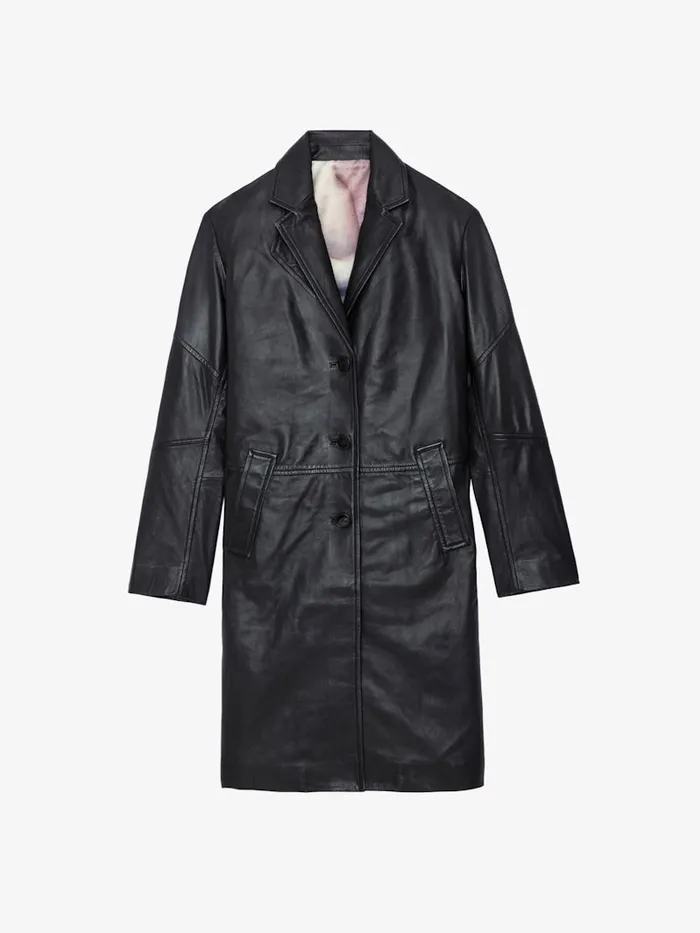Women Zadig and Voltaire Jackets and Coats Macari Leather Coat Black