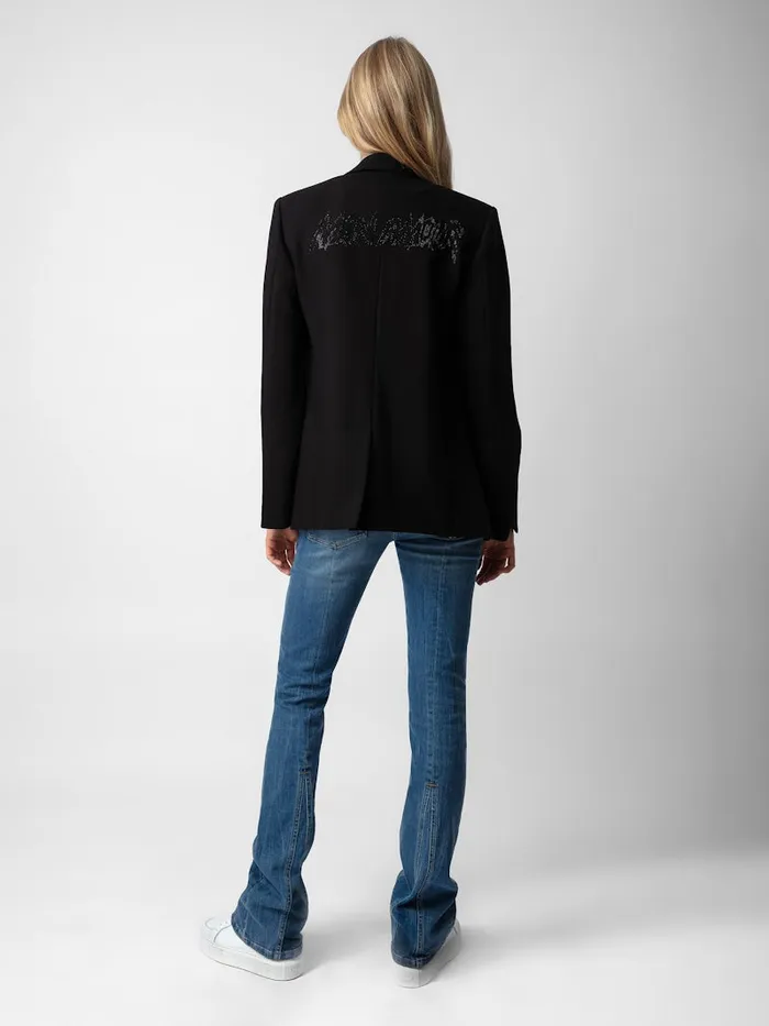 Women Zadig and Voltaire Jackets and Coats Vanille Mon Amour Diamant Blazer Black