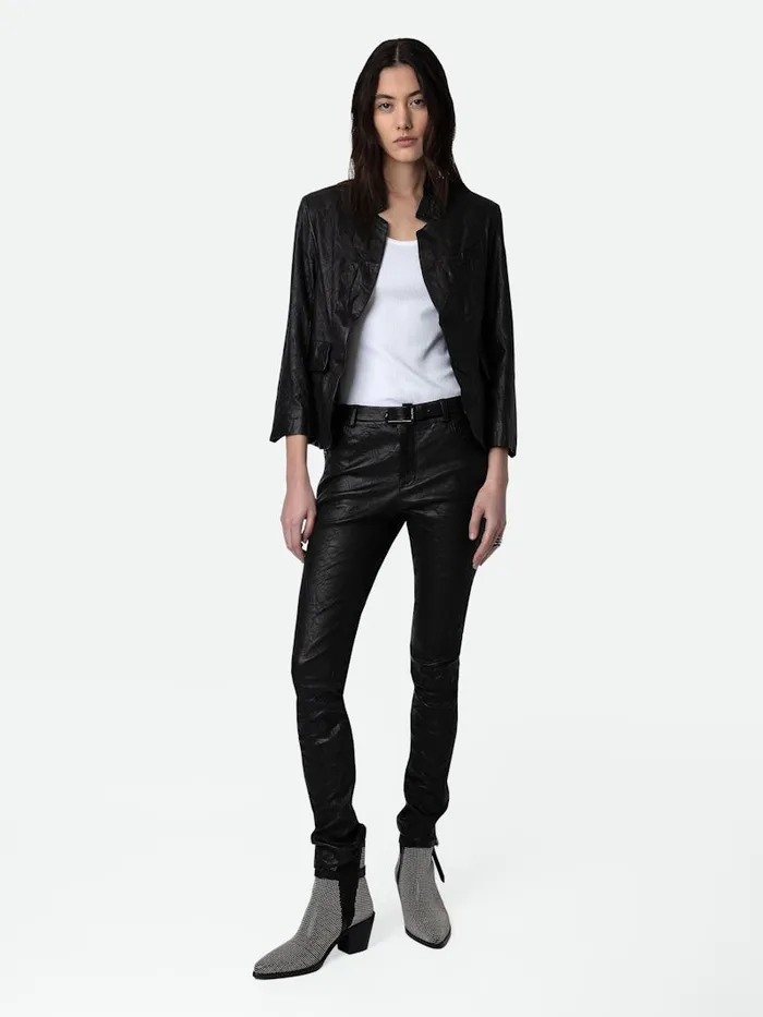 Women Zadig and Voltaire Jackets and Coats Verys Crinkled Leather Blazer Black Women Zadig and Voltaire Jackets and Coats Verys Crinkled Leather Blazer Black