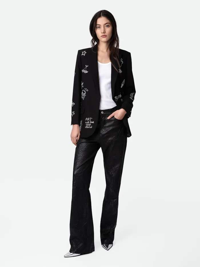 Women Zadig and Voltaire Jackets and Coats Viva Diamant Blazer Black