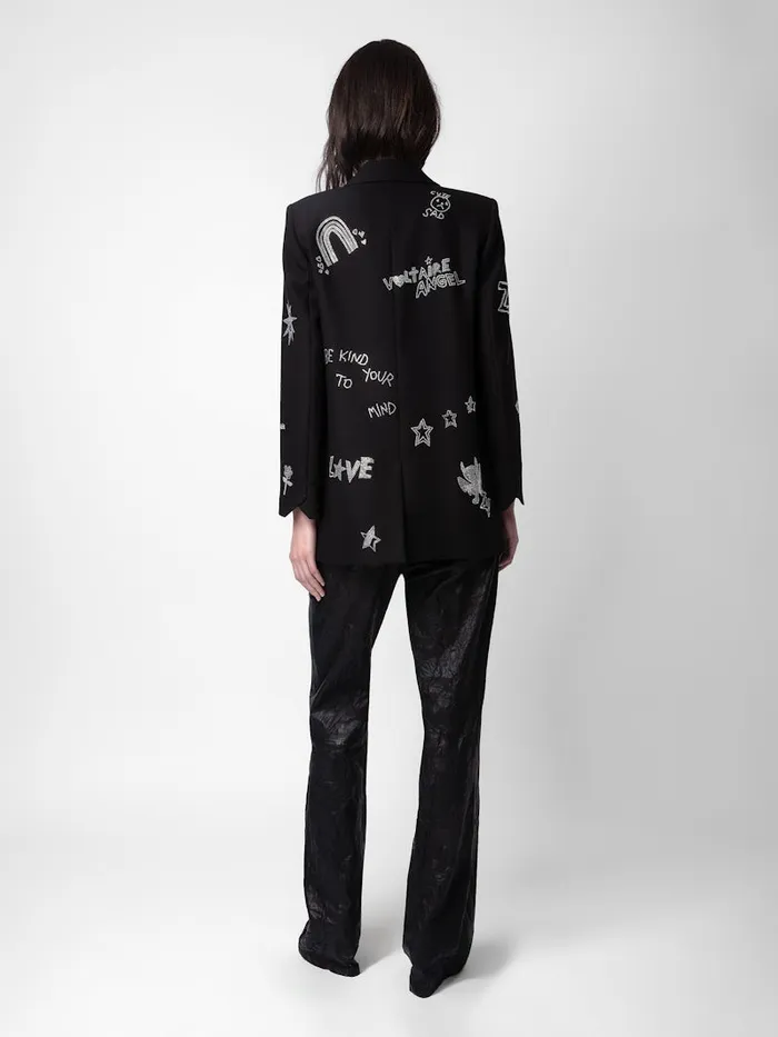 Women Zadig and Voltaire Jackets and Coats Viva Diamant Blazer Black
