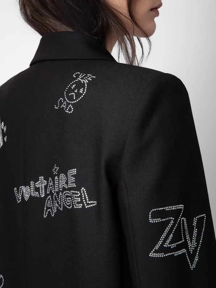 Women Zadig and Voltaire Jackets and Coats Viva Diamant Blazer Black