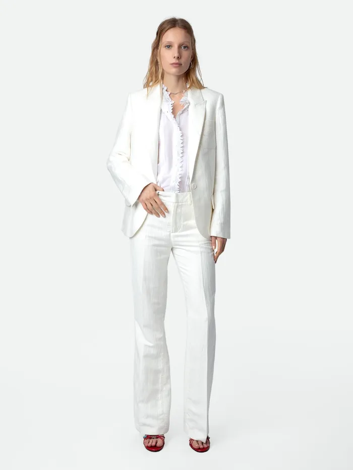 Women Zadig and Voltaire Jackets and Coats Vow Linen Blazer White