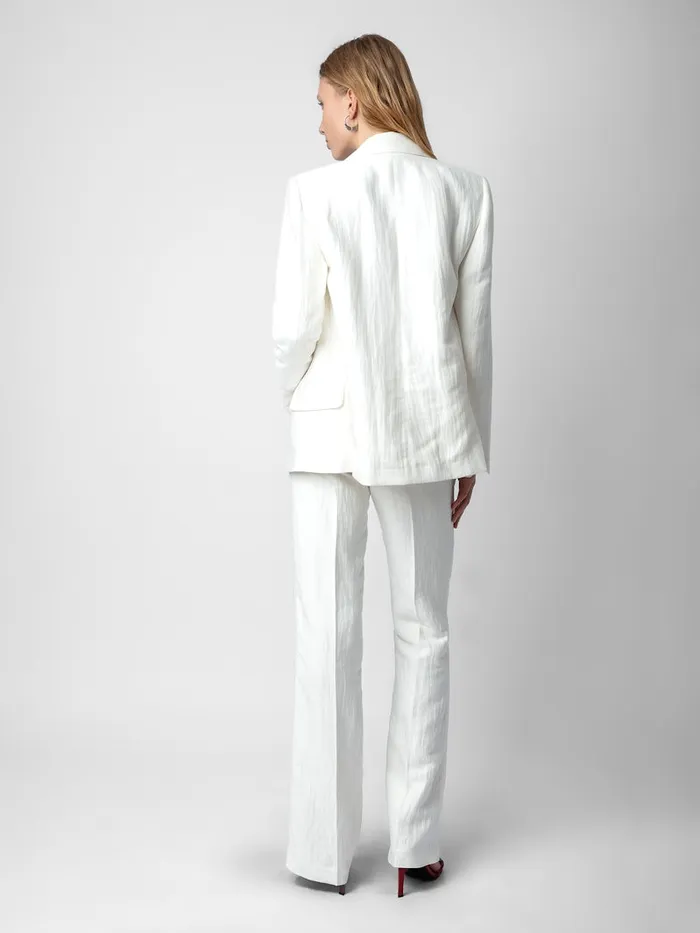 Women Zadig and Voltaire Jackets and Coats Vow Linen Blazer White