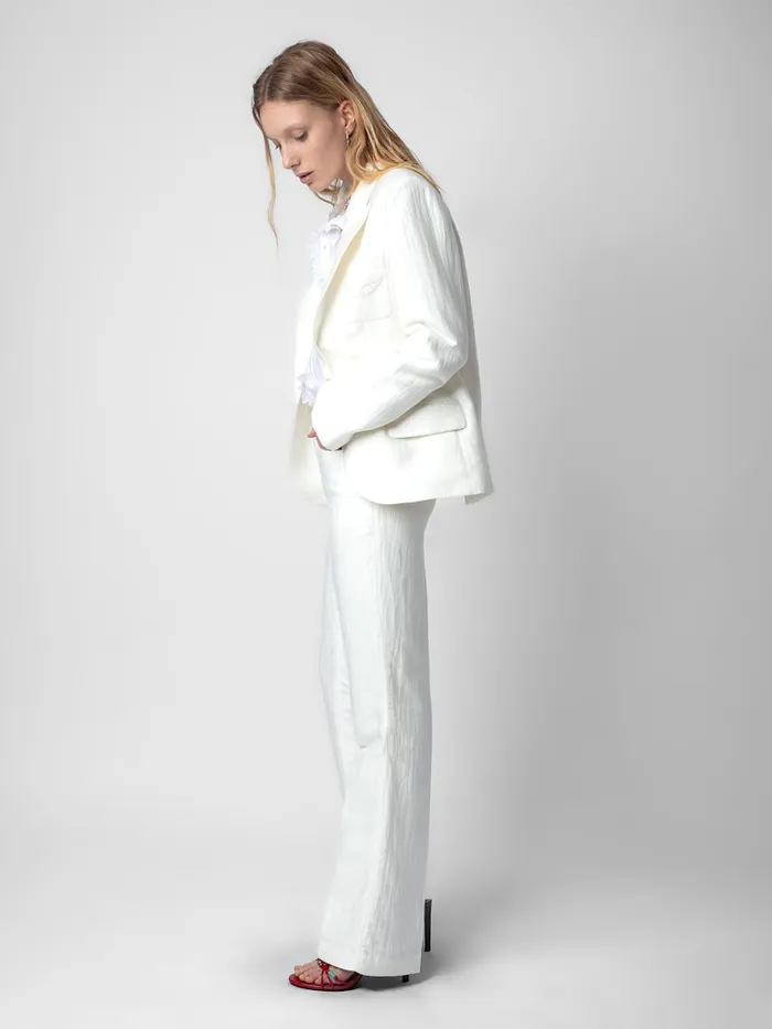 Women Zadig and Voltaire Jackets and Coats Vow Linen Blazer White