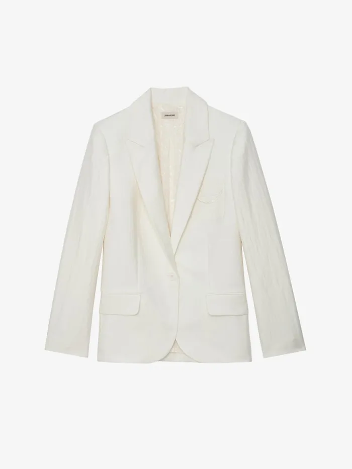 Women Zadig and Voltaire Jackets and Coats Vow Linen Blazer White