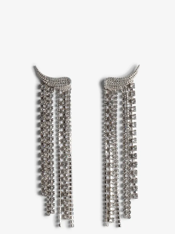 Women Zadig and Voltaire Jewelry Rock Color Earrings Shiny Silver