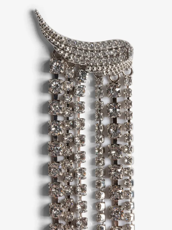 Women Zadig and Voltaire Jewelry Rock Color Earrings Shiny Silver