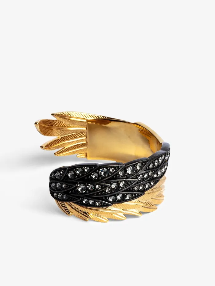 Women Zadig and Voltaire Jewelry Rock Feather Spread Your Wings Bracelet Old Gold Women Zadig and Voltaire Jewelry Rock Feather Spread Your Wings Bracelet Old Gold