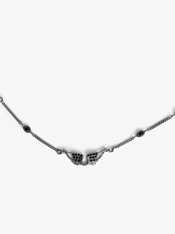 Women Zadig and Voltaire Jewelry Rock Necklace Shiny Gun