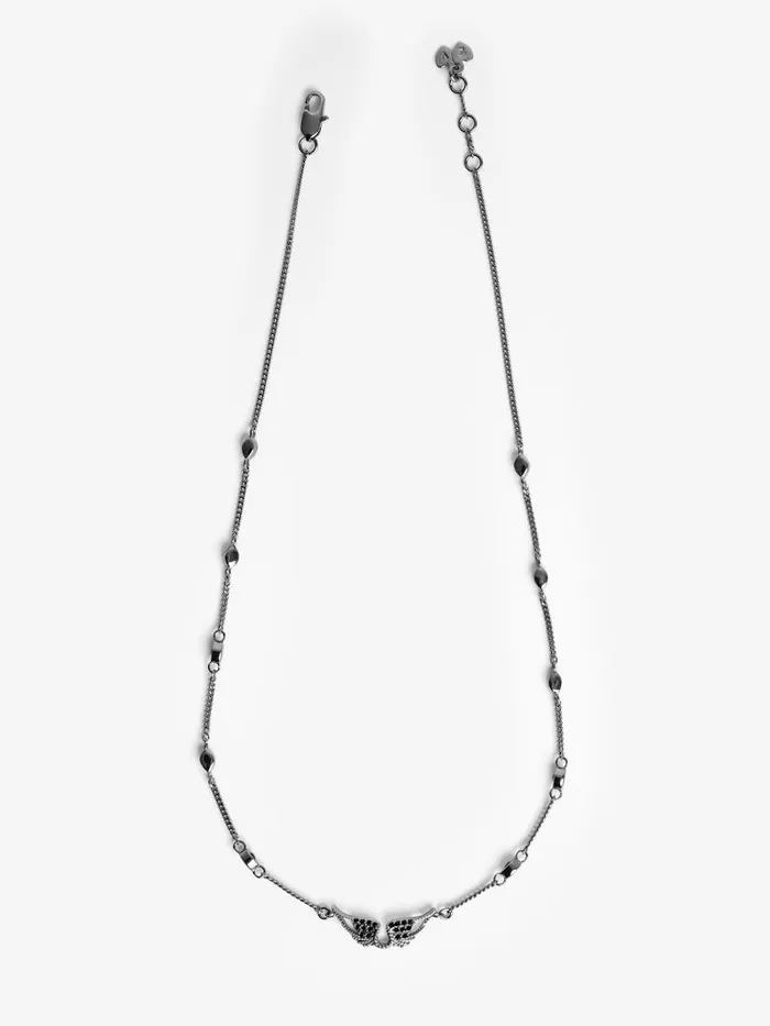 Women Zadig and Voltaire Jewelry Rock Necklace Shiny Gun