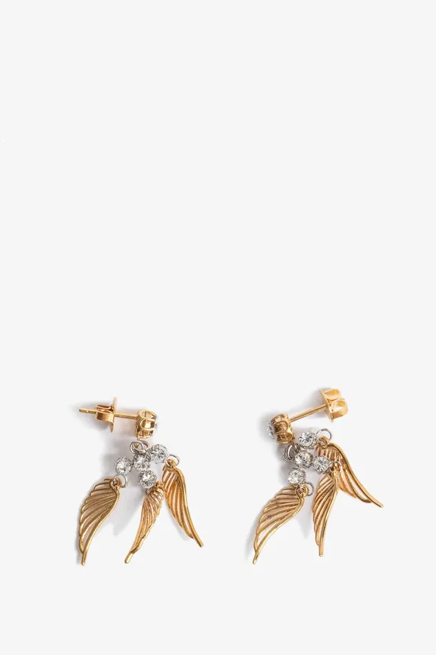 Women Zadig and Voltaire Jewelry Rock Over Small Earrings Shiny Gold