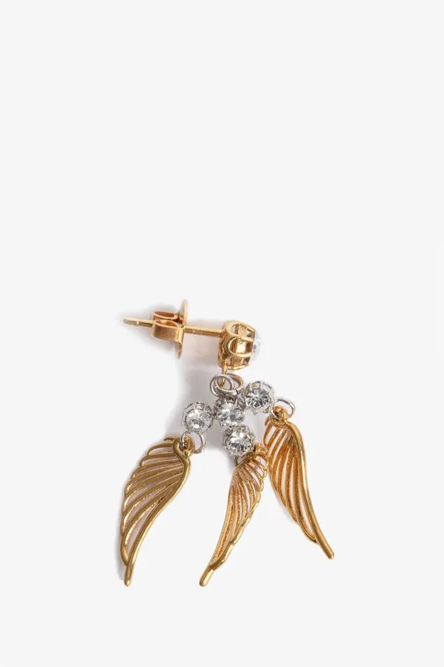 Women Zadig and Voltaire Jewelry Rock Over Small Earrings Shiny Gold