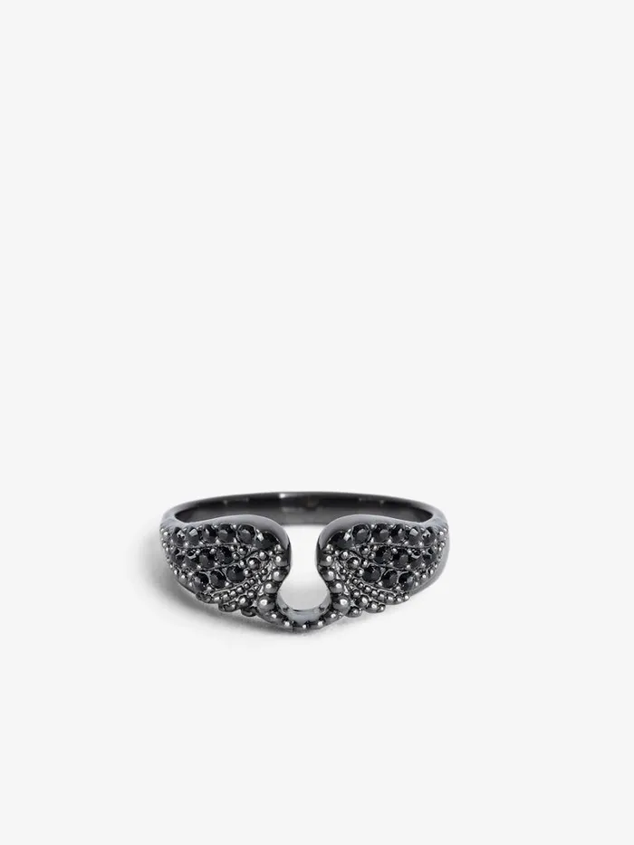 Women Zadig and Voltaire Jewelry Rock Ring Shiny Gun