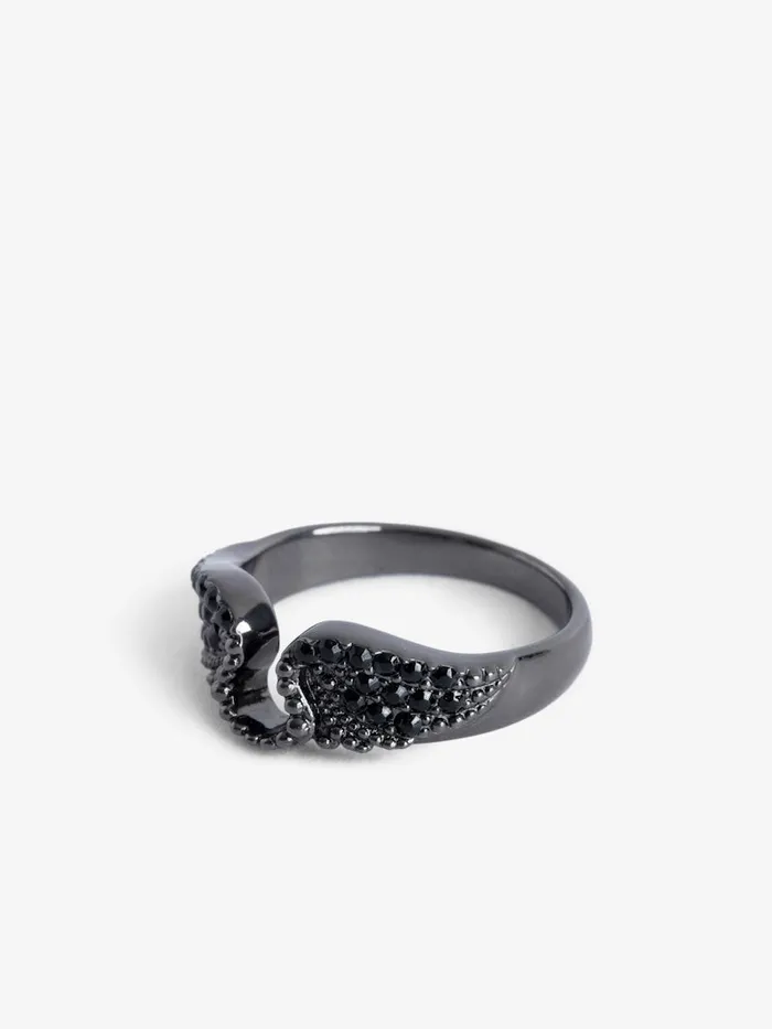 Women Zadig and Voltaire Jewelry Rock Ring Shiny Gun