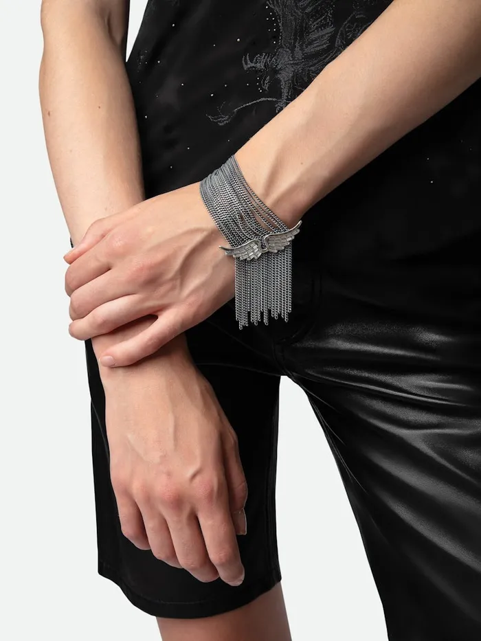 Women Zadig and Voltaire Jewelry Rock Star Bracelet Antic Silver