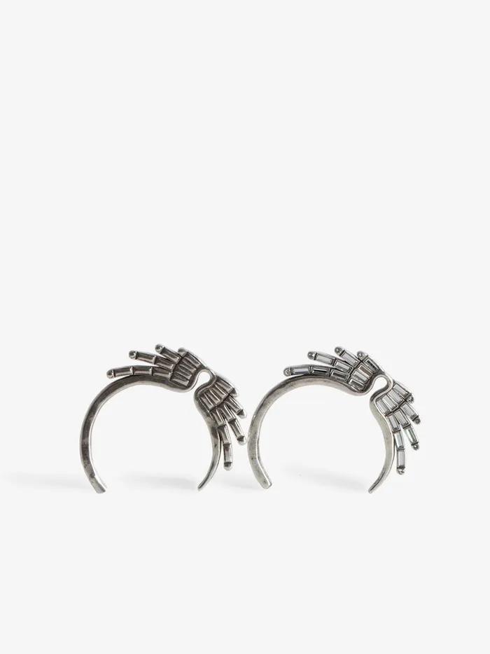 Women Zadig and Voltaire Jewelry Rock Star Earrings Antic Silver
