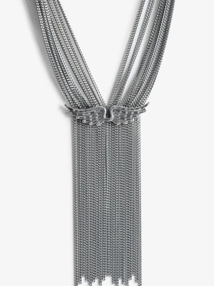 Women Zadig and Voltaire Jewelry Rock Star Necklace Antic Silver