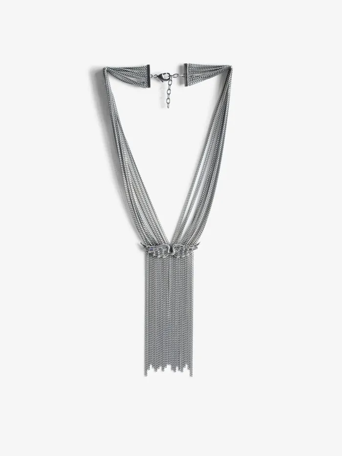 Women Zadig and Voltaire Jewelry Rock Star Necklace Antic Silver