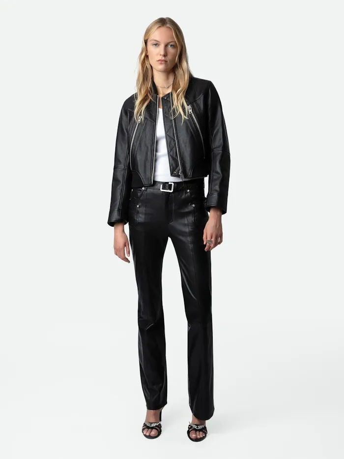 Women Zadig and Voltaire Leather Elvir Leather Pants Black