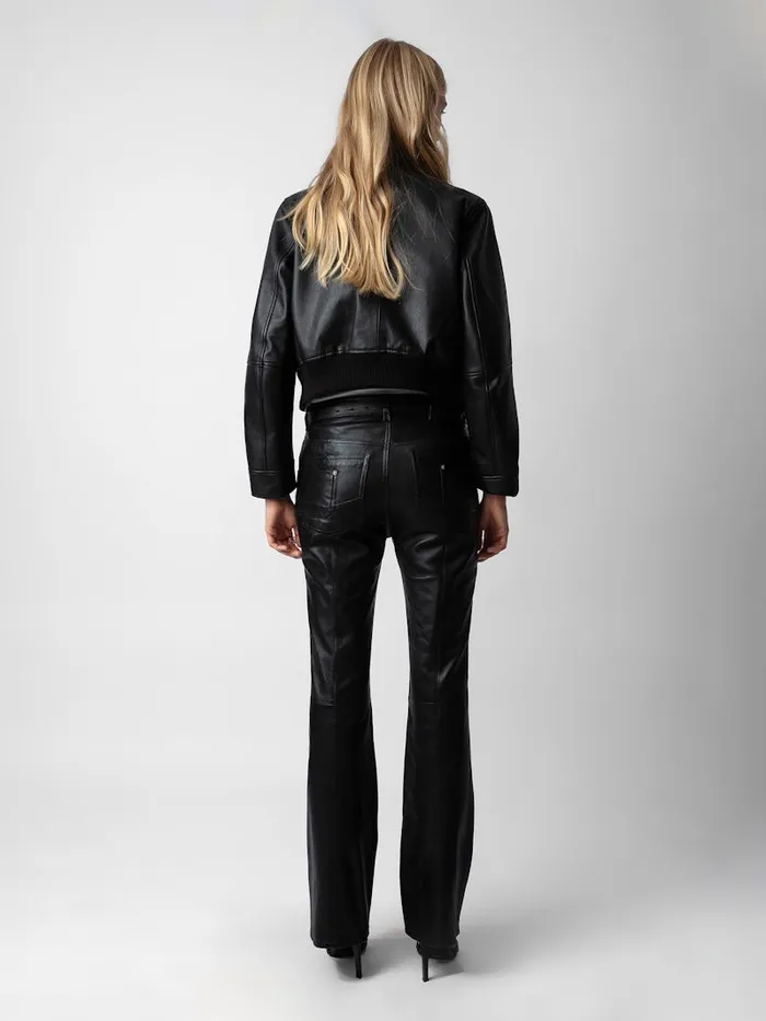 Women Zadig and Voltaire Leather Elvir Leather Pants Black