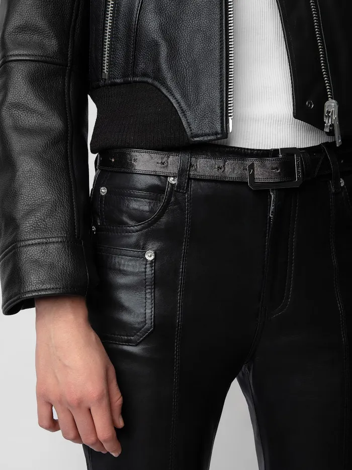 Women Zadig and Voltaire Leather Elvir Leather Pants Black