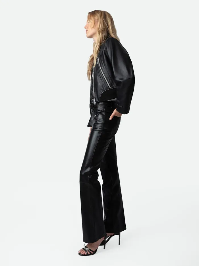 Women Zadig and Voltaire Leather Elvir Leather Pants Black