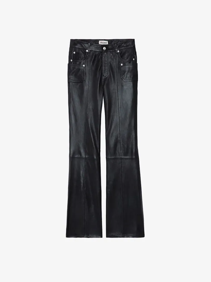 Women Zadig and Voltaire Leather Elvir Leather Pants Black