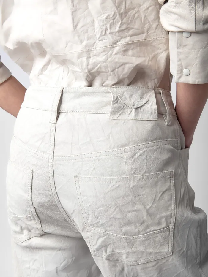 Women Zadig and Voltaire Leather Pistol Crinkled Leather Pants Judo
