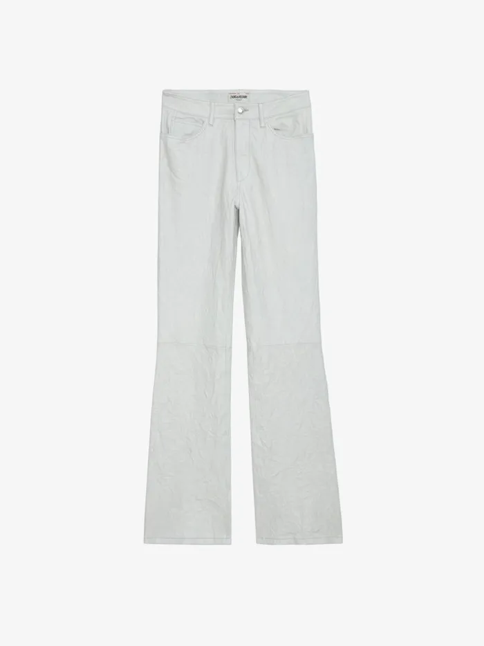 Women Zadig and Voltaire Leather Pistol Crinkled Leather Pants Judo