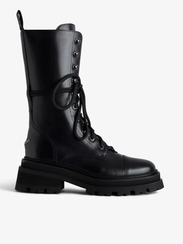 Women Zadig and Voltaire Leather Ride High Ankle Boots Black