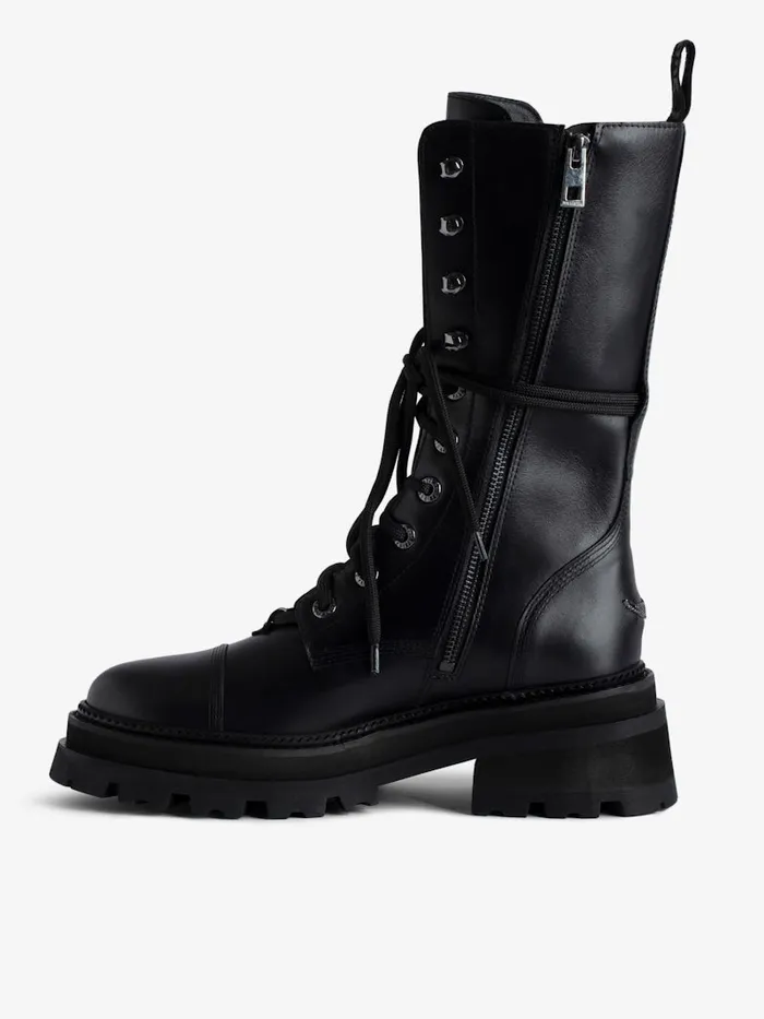 Women Zadig and Voltaire Leather Ride High Ankle Boots Black
