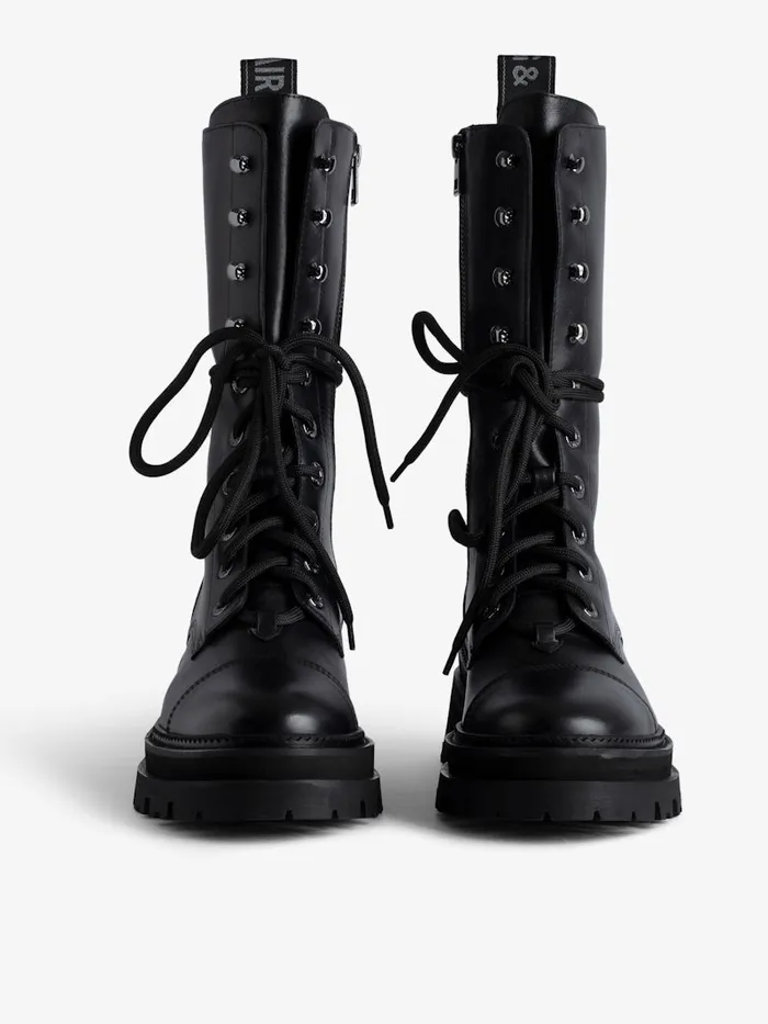 Women Zadig and Voltaire Leather Ride High Ankle Boots Black