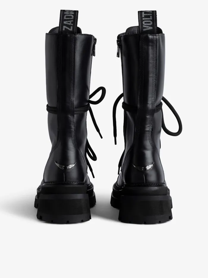 Women Zadig and Voltaire Leather Ride High Ankle Boots Black