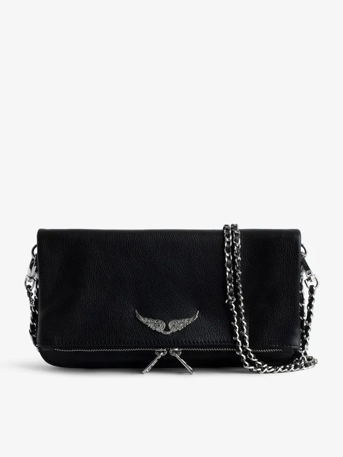 Women Zadig and Voltaire Leather Rock Clutch Black