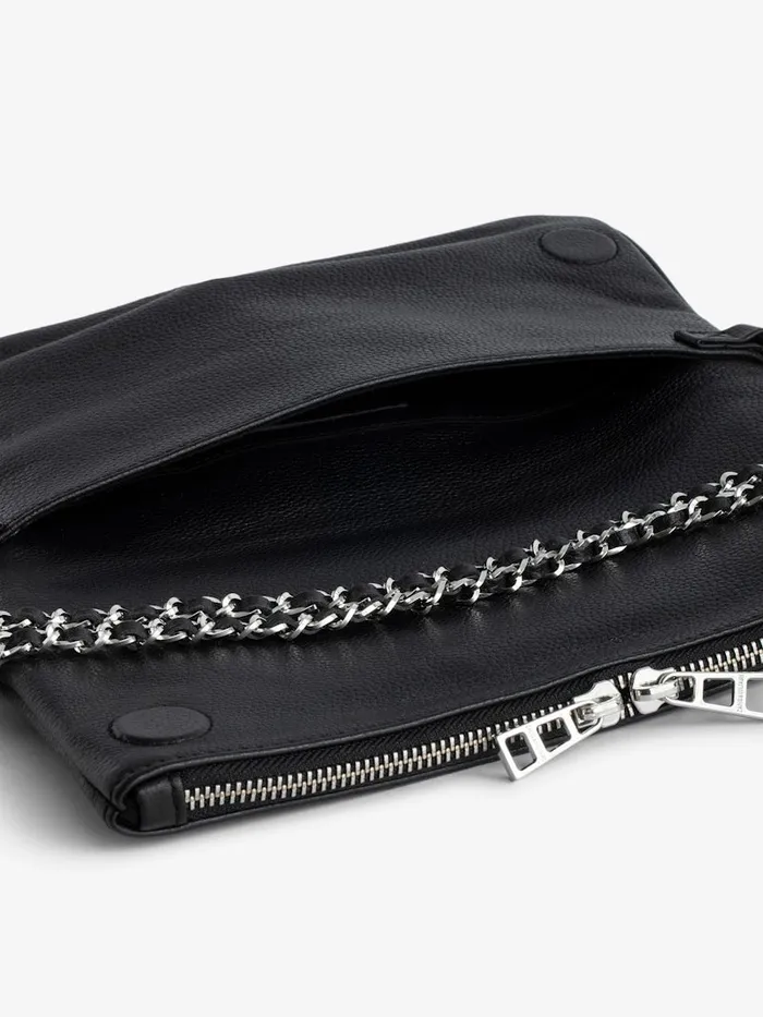 Women Zadig and Voltaire Leather Rock Clutch Black