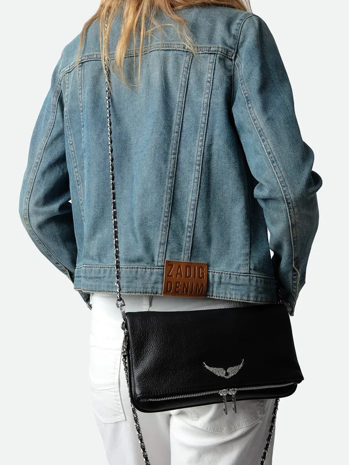 Women Zadig and Voltaire Leather Rock Clutch Black