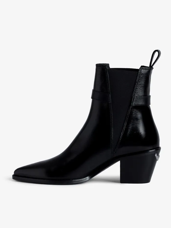 Women Zadig and Voltaire Leather Tyler Ankle Boots Black