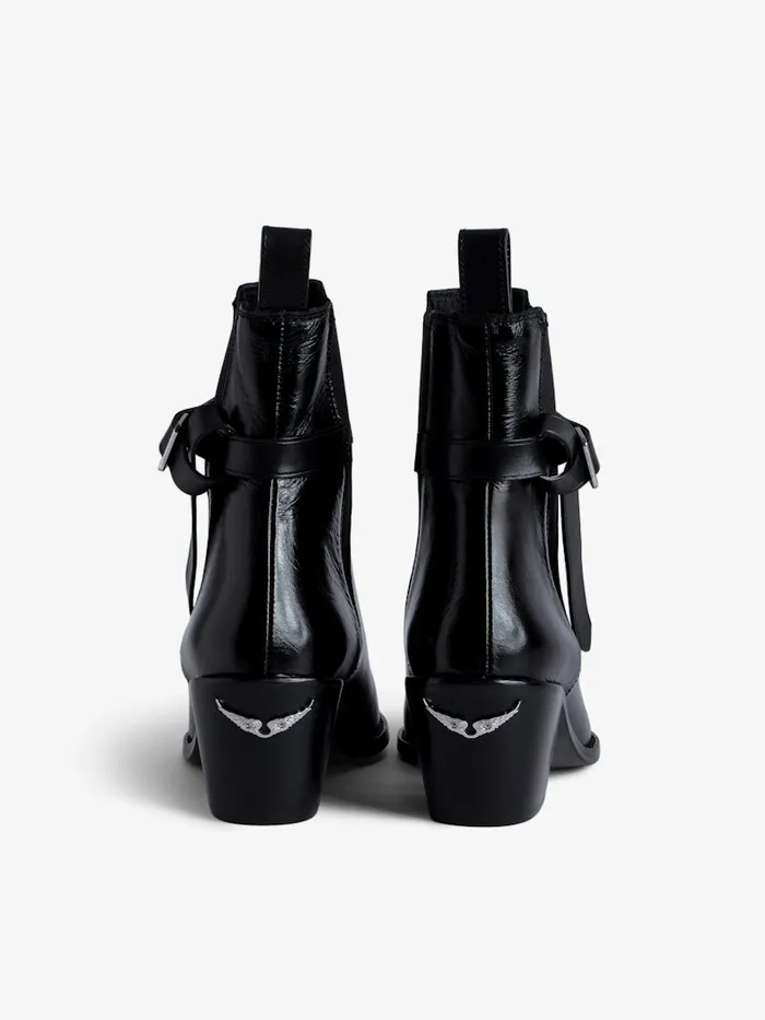 Women Zadig and Voltaire Leather Tyler Ankle Boots Black