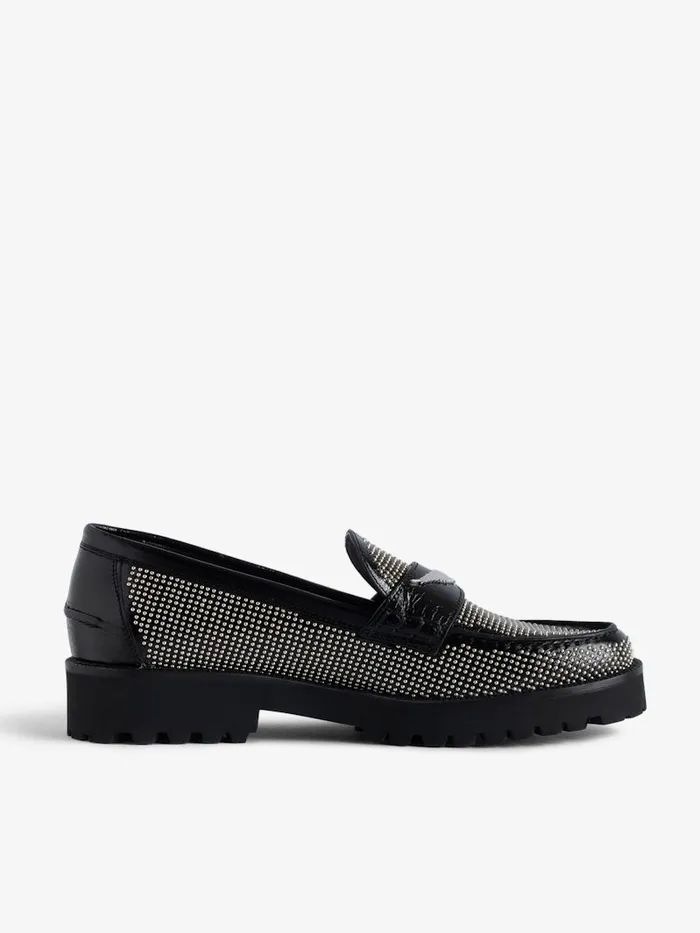 Women Zadig and Voltaire Loafers and Mules Joecassin Studded Loafers Black