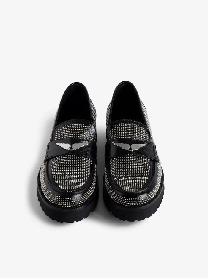 Women Zadig and Voltaire Loafers and Mules Joecassin Studded Loafers Black