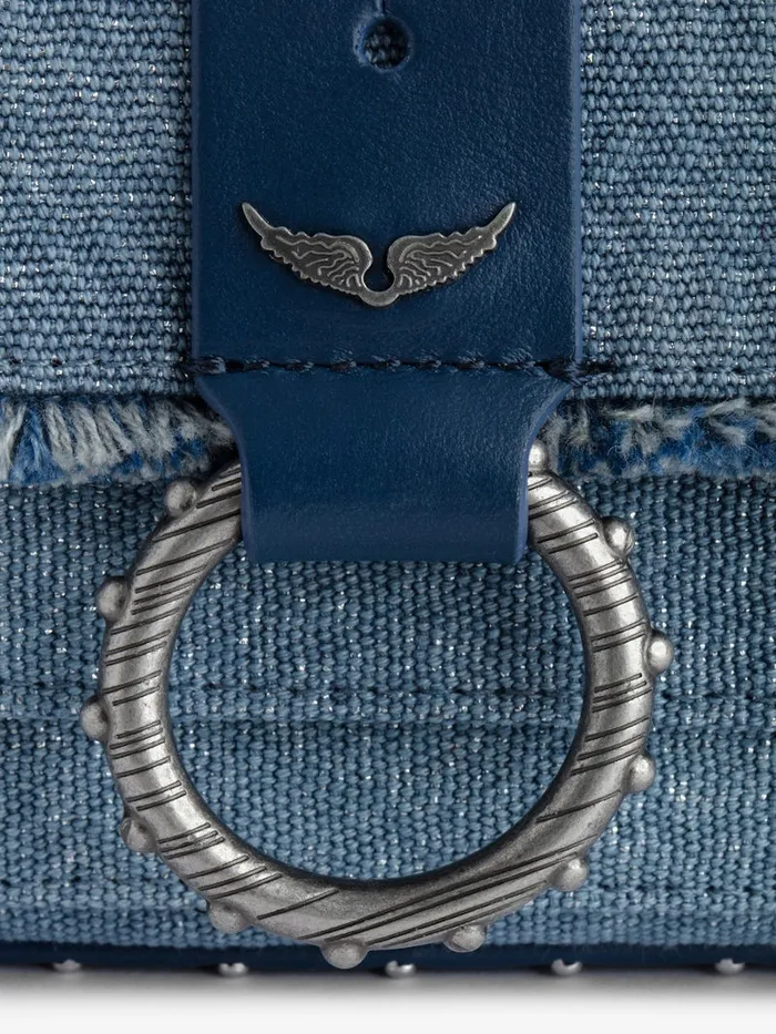 Women Zadig and Voltaire Mini Bags Kate Wallet Denim Glitter Bag Storm