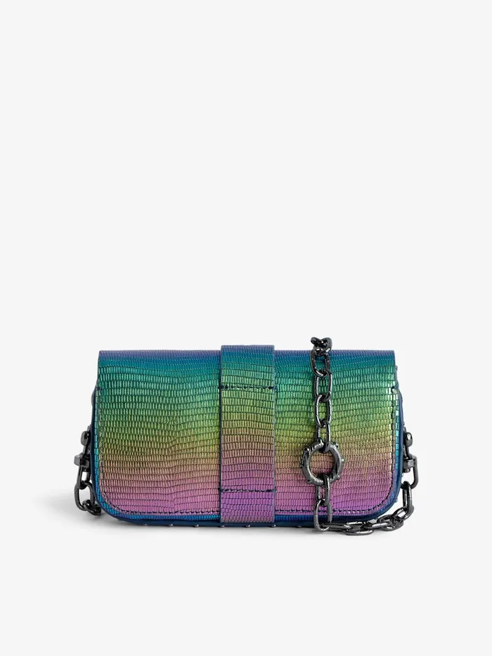 Women Zadig and Voltaire Mini Bags Kate Wallet Embossed Metallic Bag Rainbow