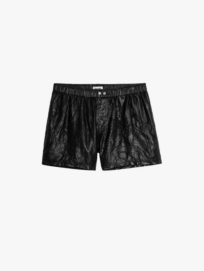 Women Zadig and Voltaire Pants and Shorts Pax Crinkled Leather Shorts Black