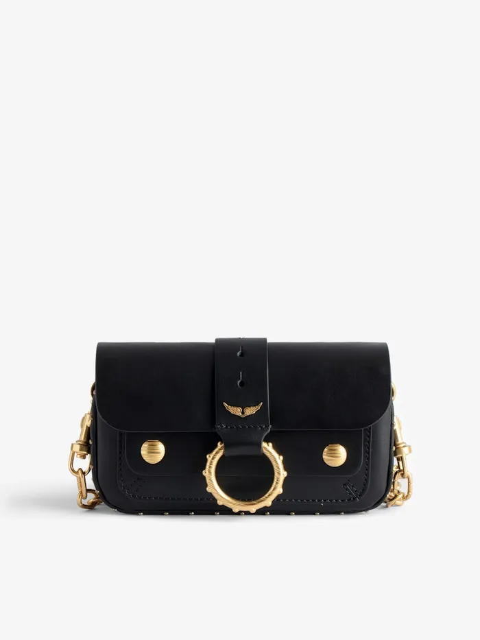 Women Zadig and Voltaire Shoulder Bags Kate Wallet Bag Noir Gold