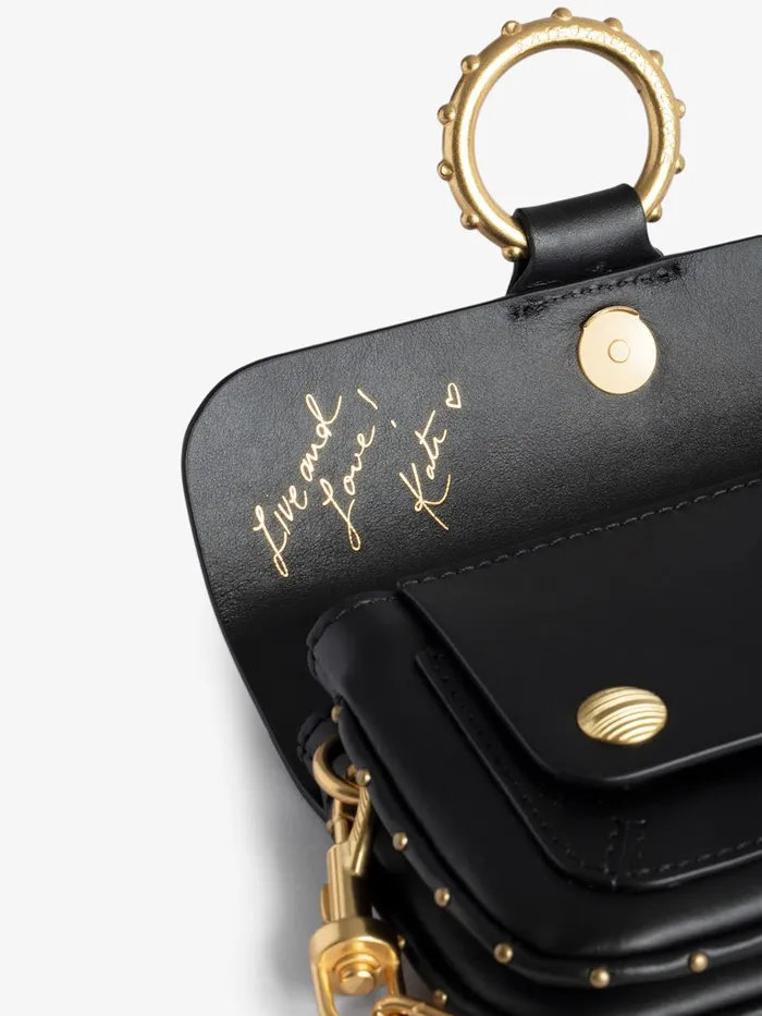 Women Zadig and Voltaire Shoulder Bags Kate Wallet Bag Noir Gold
