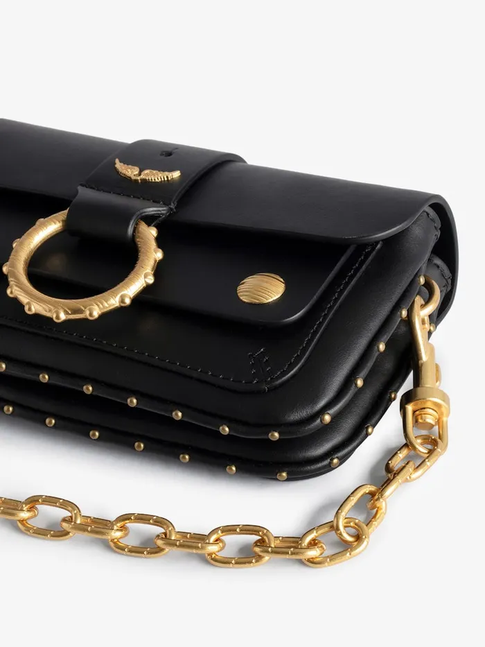 Women Zadig and Voltaire Shoulder Bags Kate Wallet Bag Noir Gold