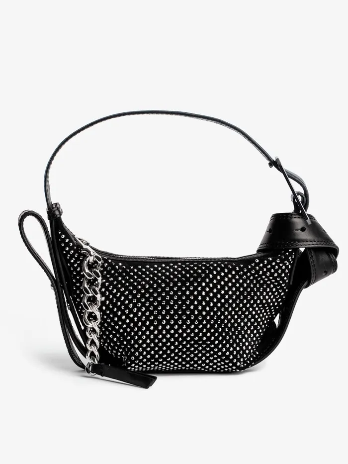 Women Zadig and Voltaire Shoulder Bags Le Cecilia XS Strass Bag Black