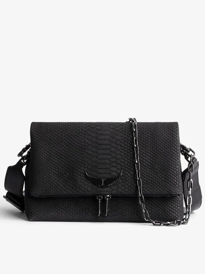Women Zadig and Voltaire Shoulder Bags Rocky Soft Savage Bag Black