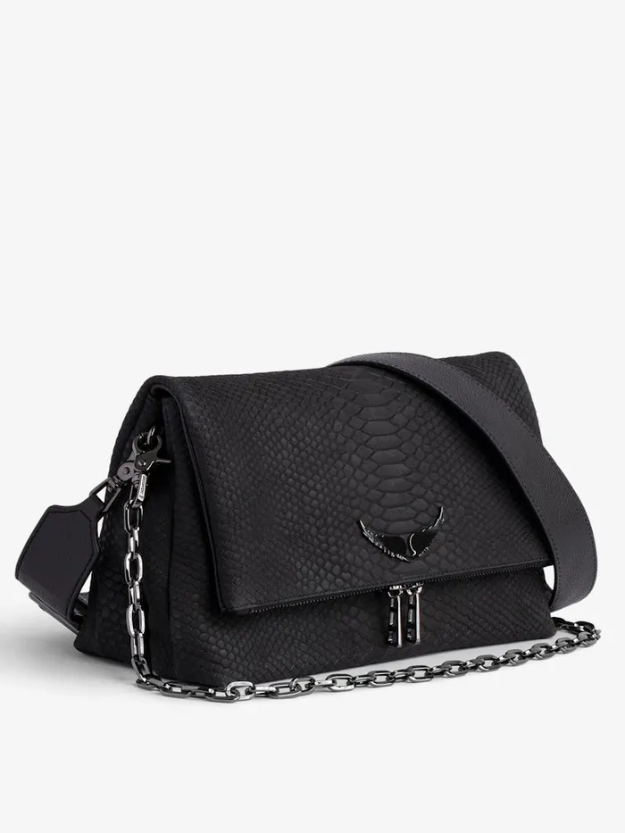 Women Zadig and Voltaire Shoulder Bags Rocky Soft Savage Bag Black